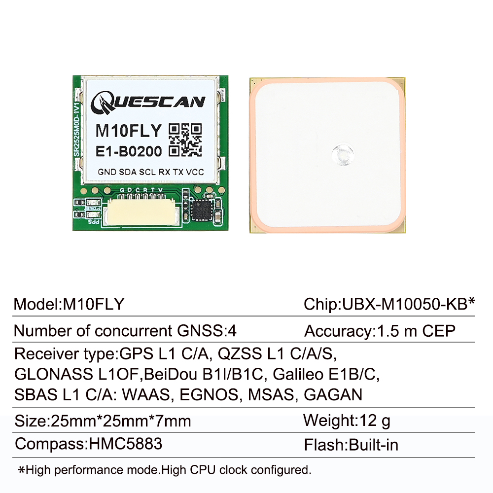 Quescan 25mm * 25mm M10FLY 10H - Drone Gps Module incelemesi ve fiyatı